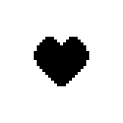 Heart like favourite mobile app pixel icon flat vector illustration