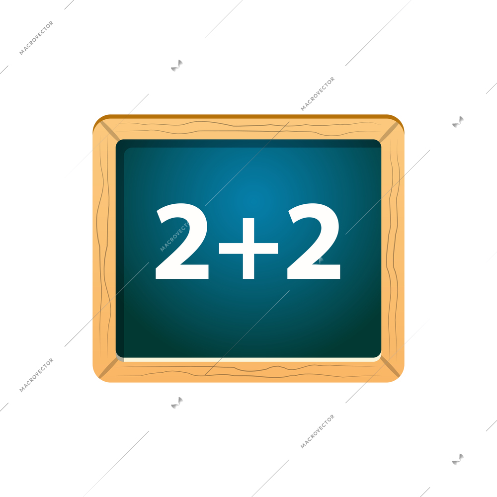 Classroom board with mathematics lesson flat icon vector illustration