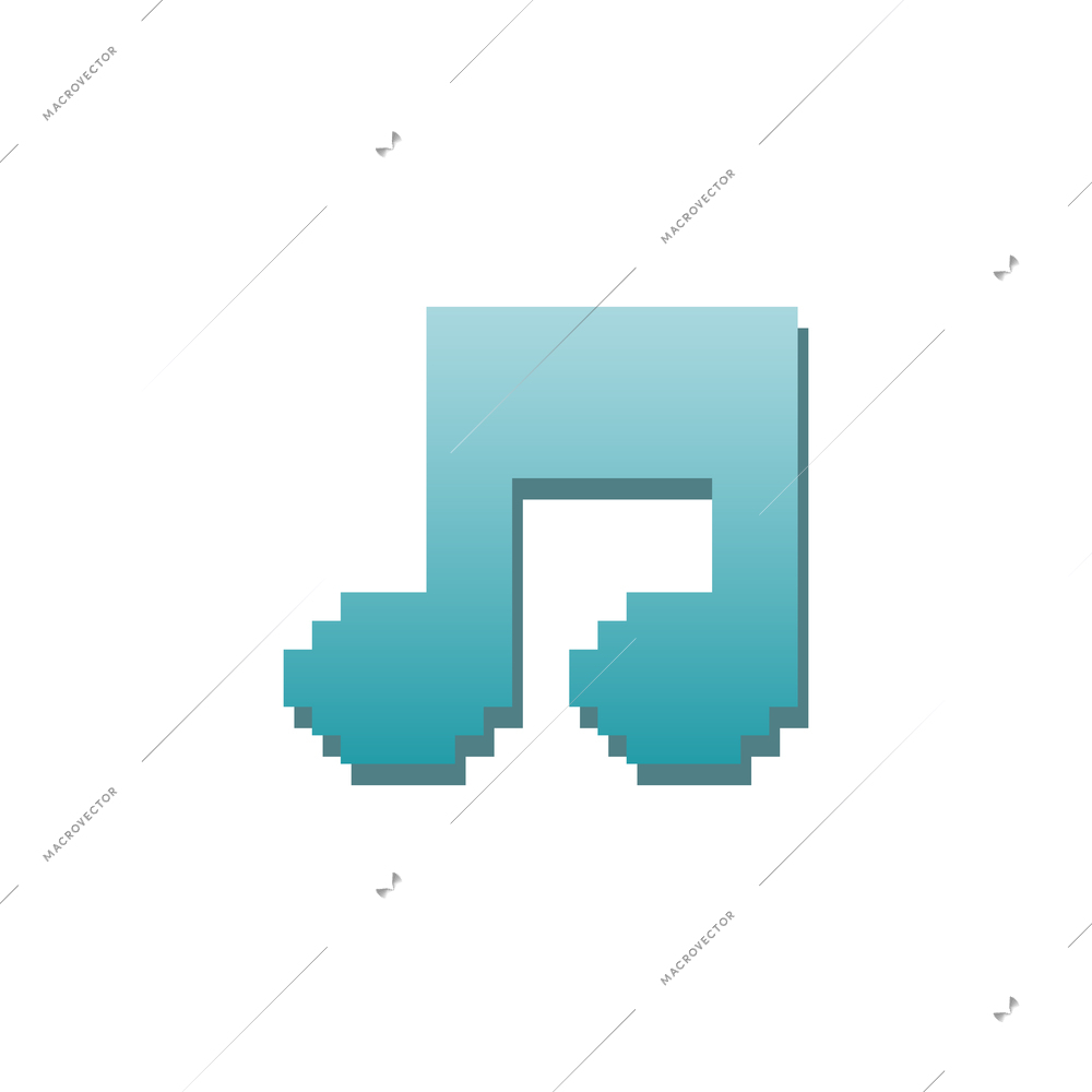 Music pixel icon flat vector illustration