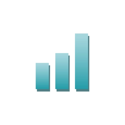 Bar chart pixel color icon flat vector illustration