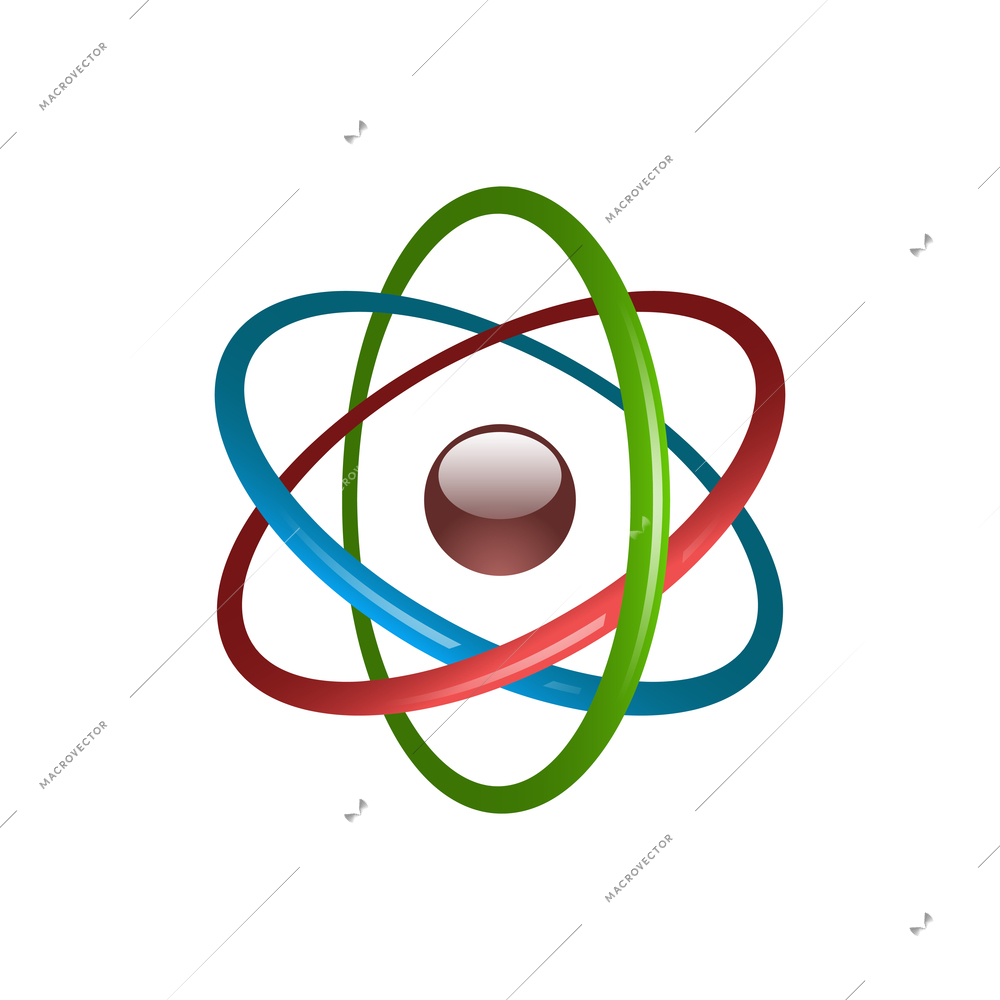 Flat icon with colored atom science symbol vector illustration