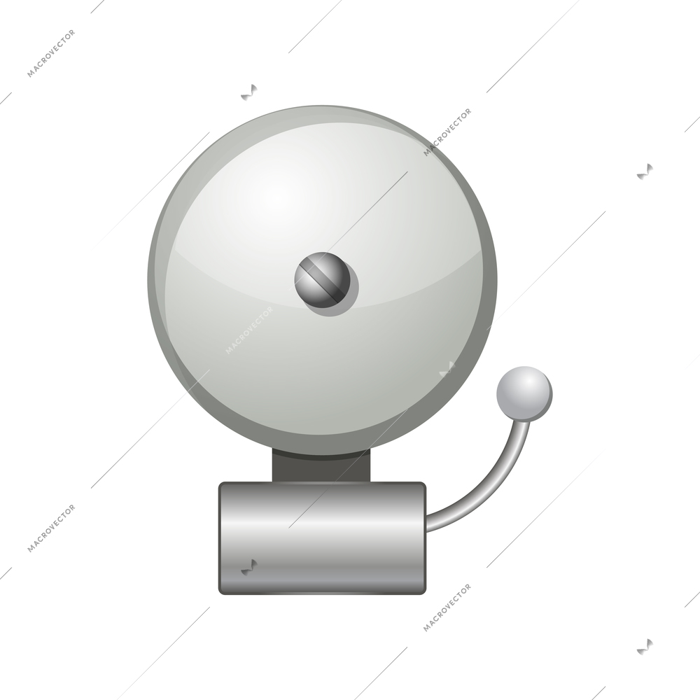 Flat icon with alarm bell on white background vector illustration