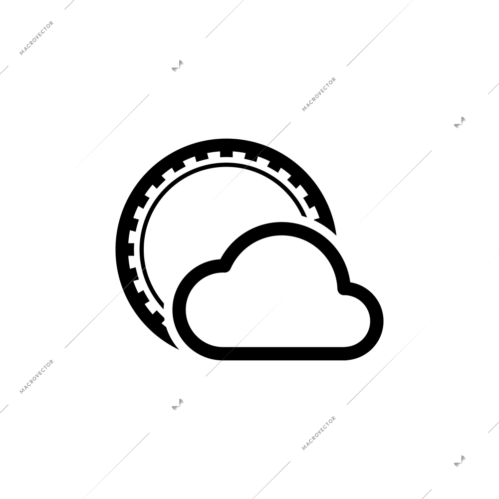 Flat icon with coin and cloud vector illustration