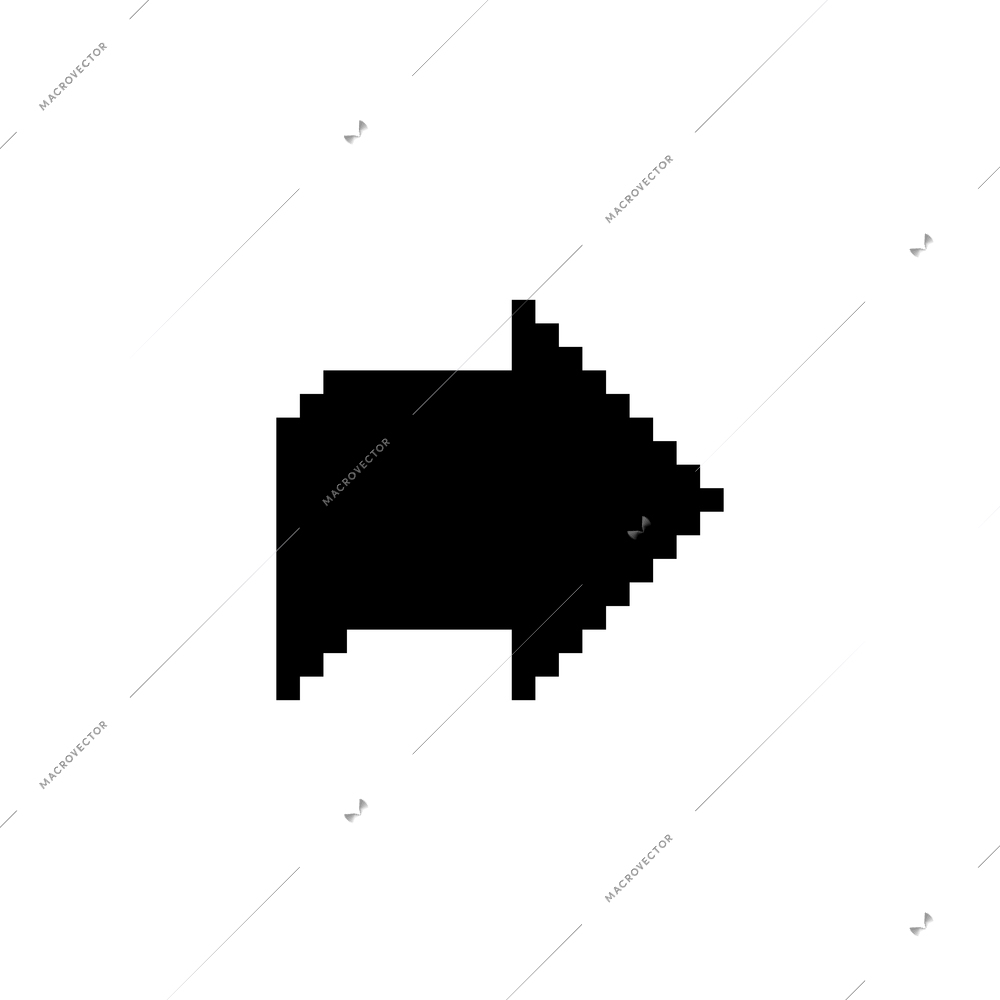 Arrow forward black pixel icon flat vector illustration