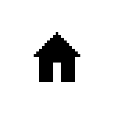 Home black pixel icon flat vector illustration