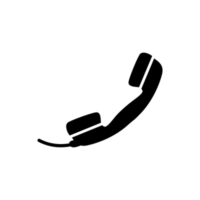 Telephone receiver with wire flat icon vector illustration