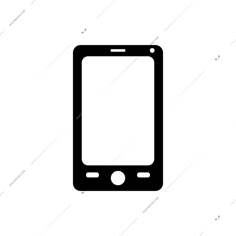 Smartphone black flat icon vector illustration