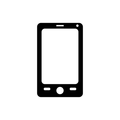 Smartphone black flat icon vector illustration