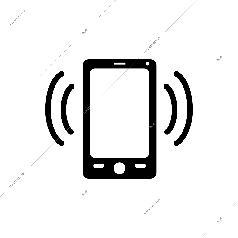 Flat icon with ringing smartphone vector illustration