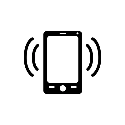 Flat icon with ringing smartphone vector illustration