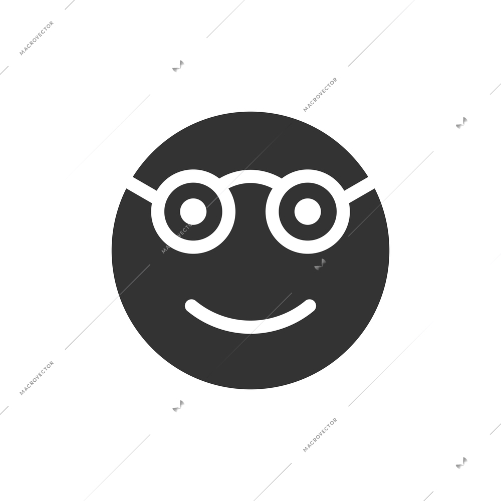 Smiley with glasses flat icon vector illustration