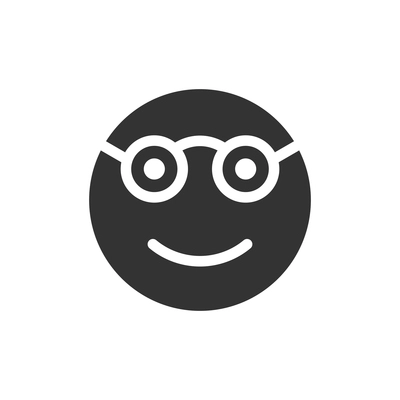 Smiley with glasses flat icon vector illustration