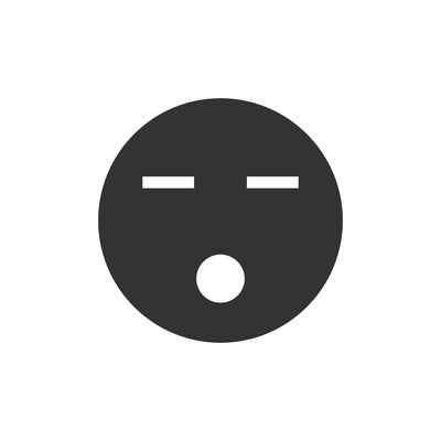 Flat icon with black emotion smiley face vector illustration