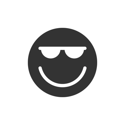 Flat icon with cool smiley in glasses vector illustration