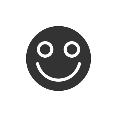 Excited smiley with big eyes flat icon vector illustration