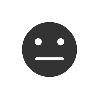 Smiley flat icon with indifferent face expression vector illustration