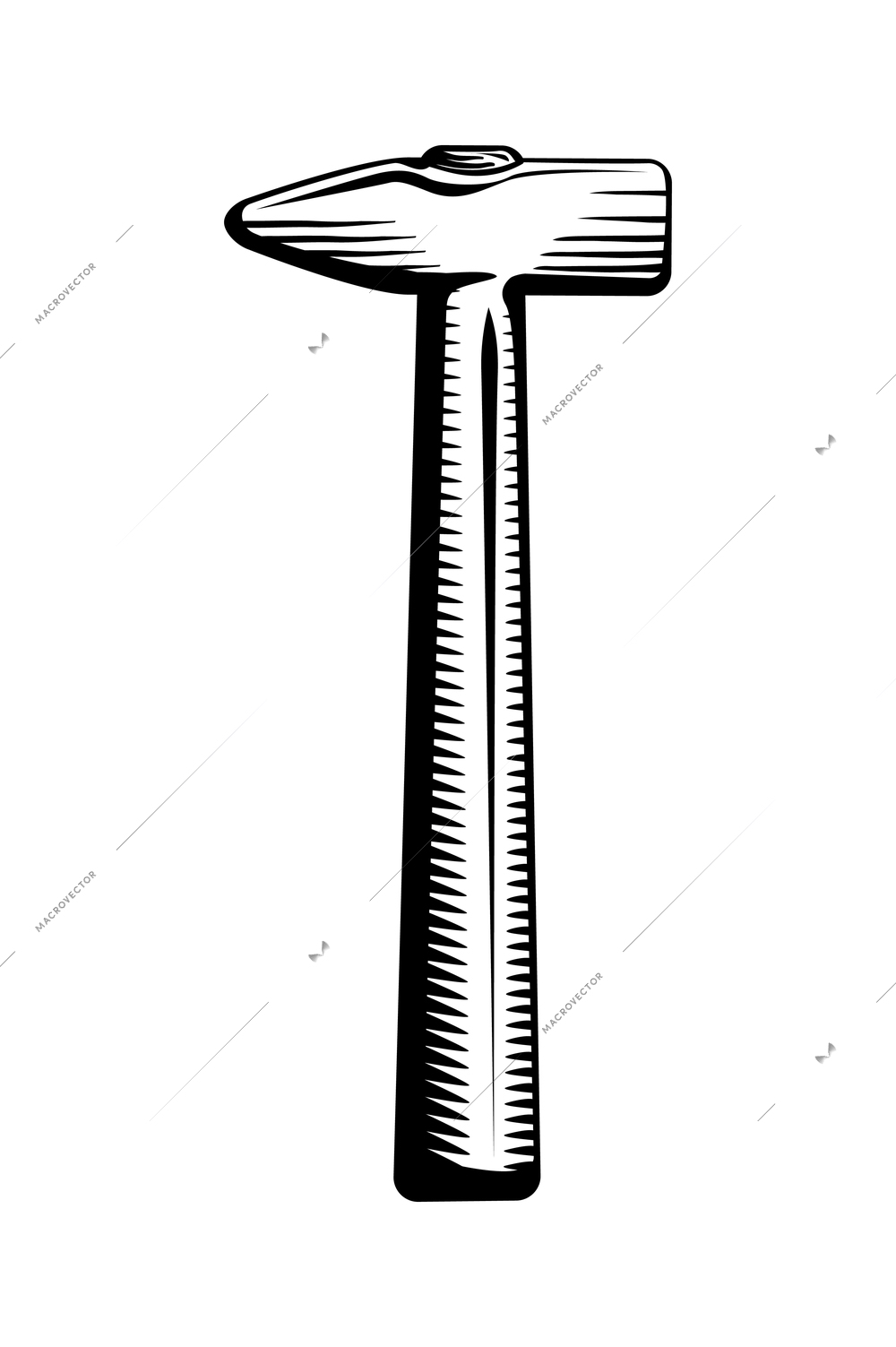 Old hammer flat icon vector illustration