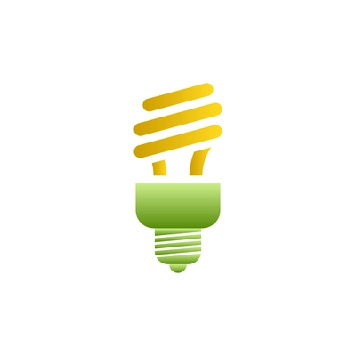 Color low energy light bulb flat icon vector illustration