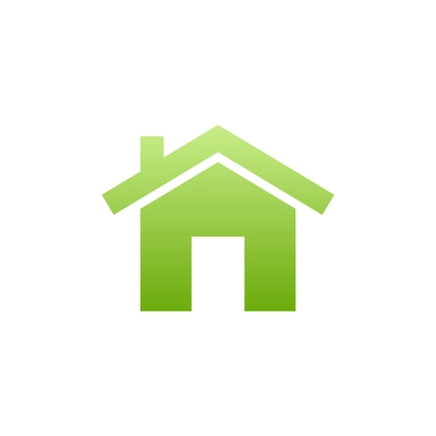 Green eco home icon on white background flat vector illustration