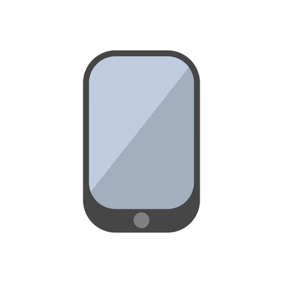 Black smartphone icon in flat style vector illustration