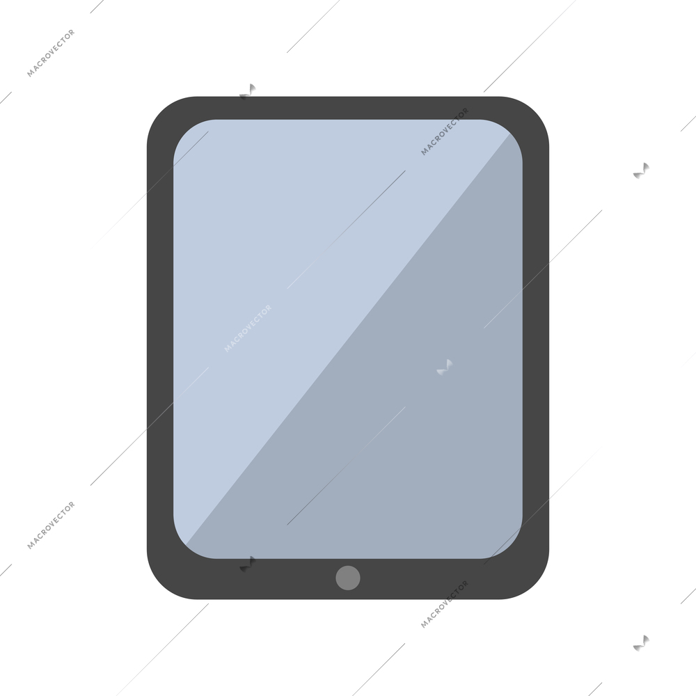 Black tablet with blank screen flat icon vector illustration