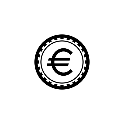 Euro coin flat icon vector illustration