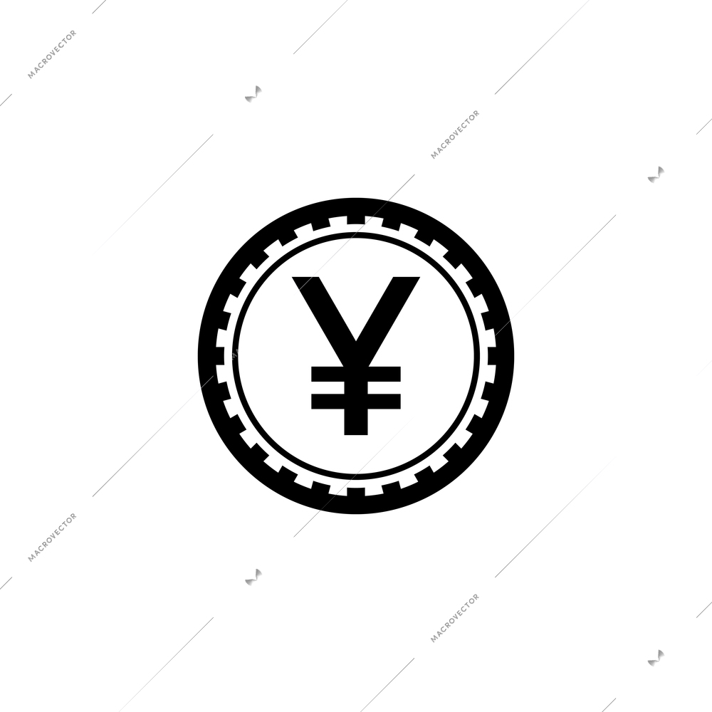 Japanese yen coin flat icon vector illustration