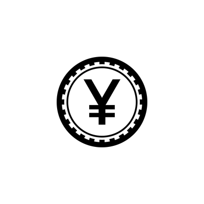 Japanese yen coin flat icon vector illustration