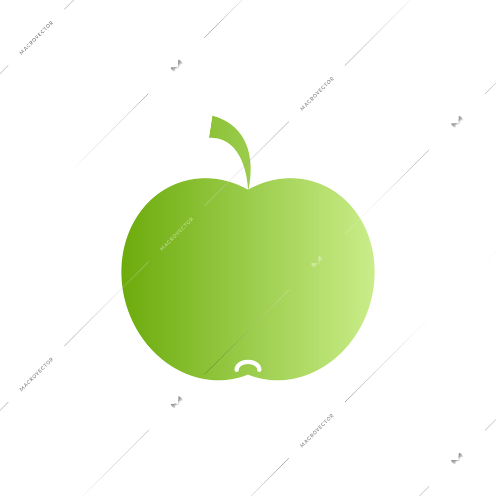 Eco flat icon with green apple vector illustration