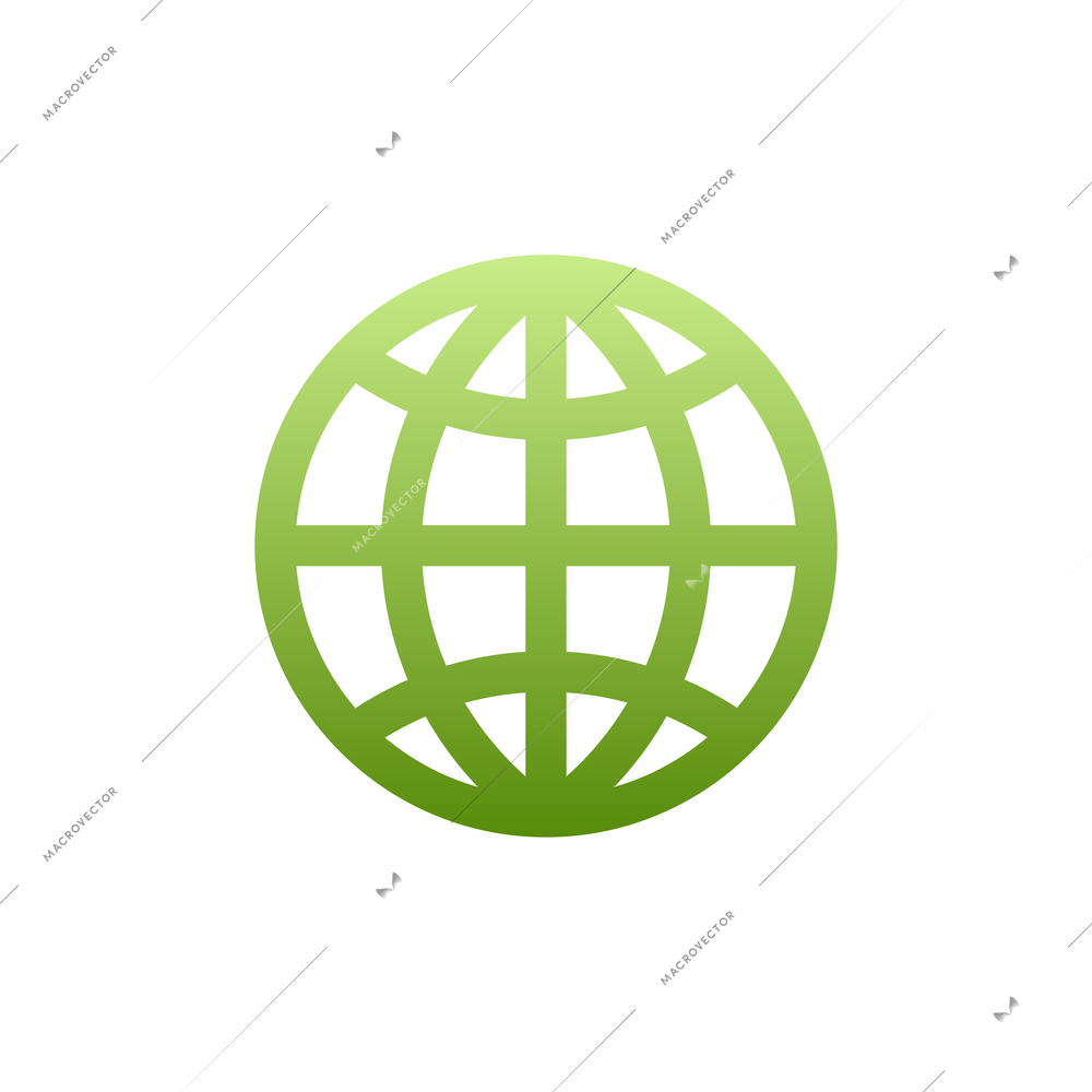 Ecology icon with green globe on white background vector illustration