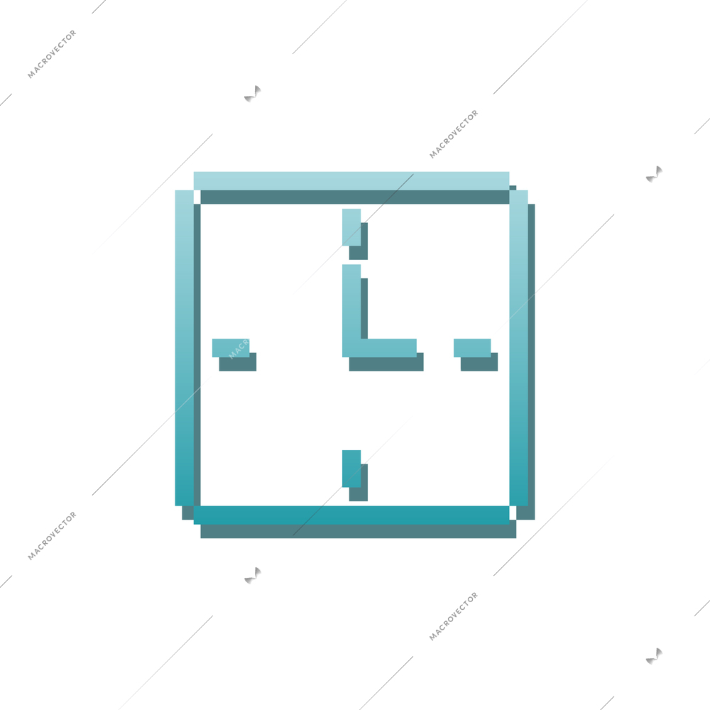 Alarm clock app pixel icon flat vector illustration