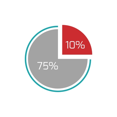 Flat color infographic element with pie diagram vector illustration