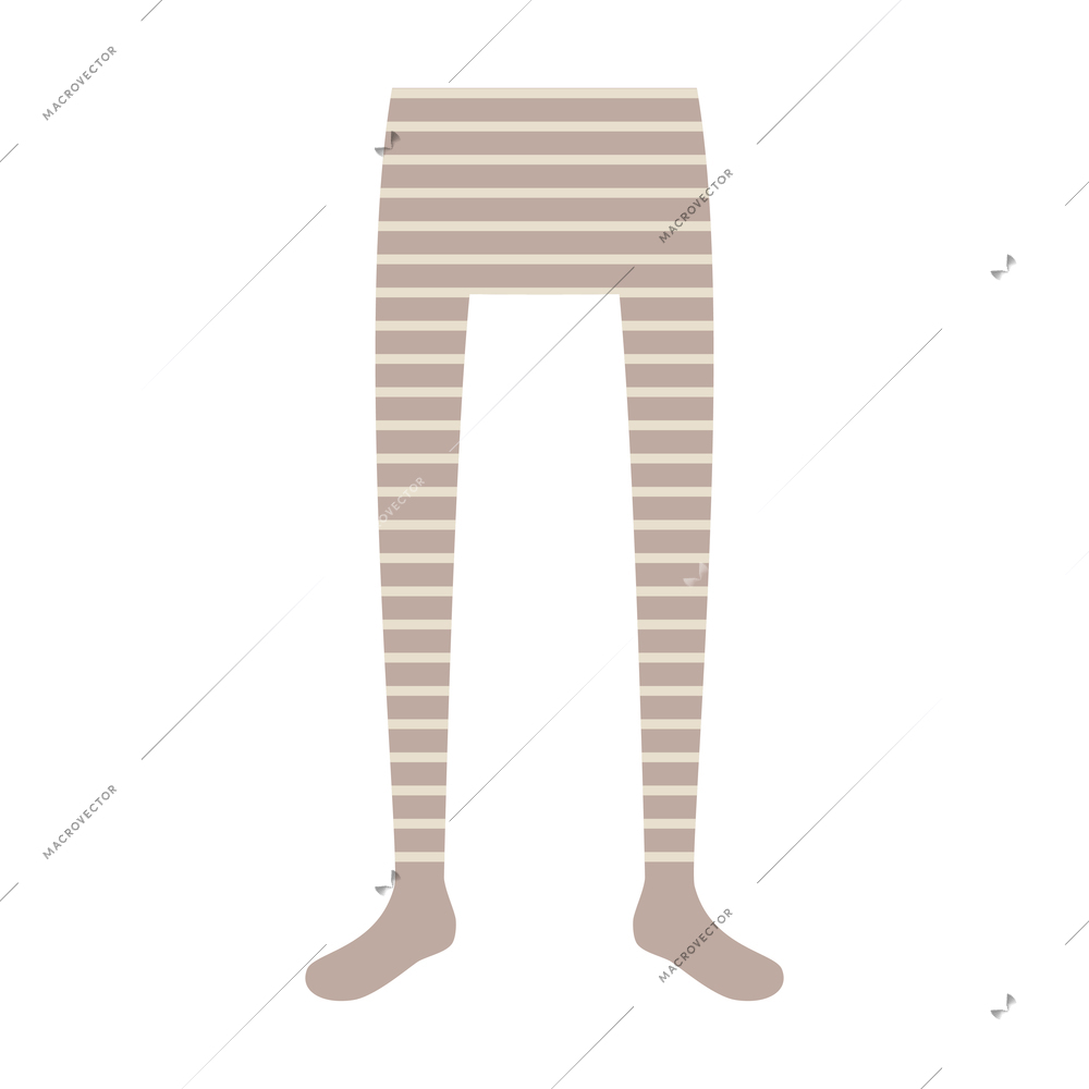 Striped girl tights flat icon vector illustration