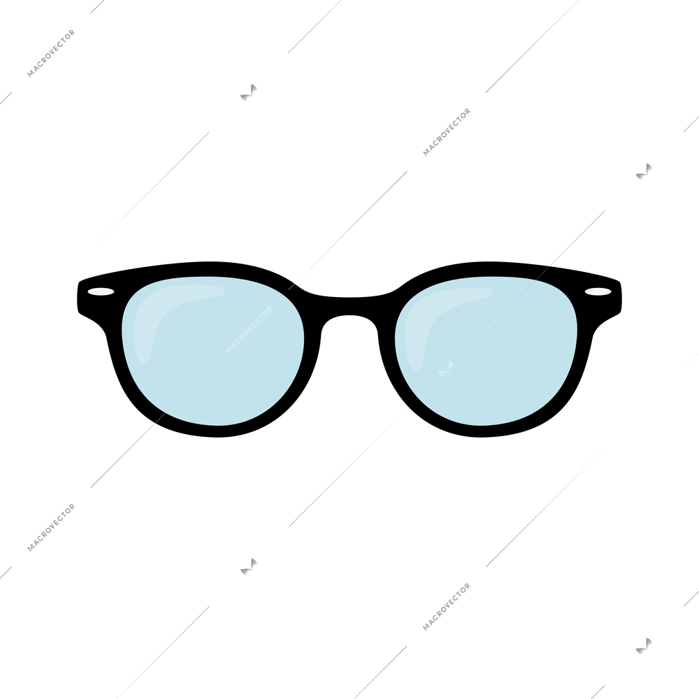 Flat icon with hipster black frame glasses vector illustration