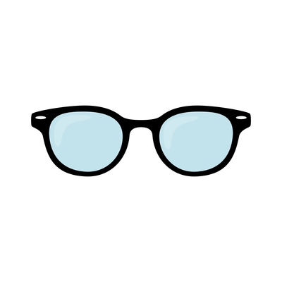 Flat icon with hipster black frame glasses vector illustration