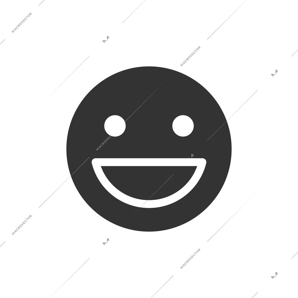 Smiley face icon with cheerful face expression flat vector illustration