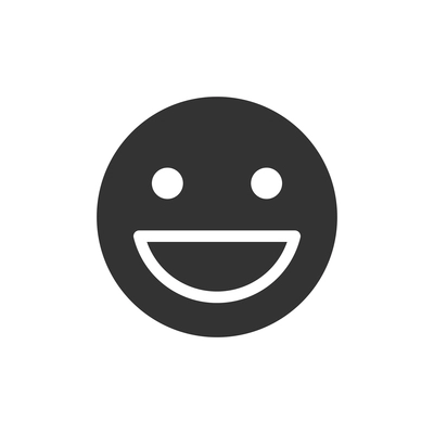 Smiley face icon with cheerful face expression flat vector illustration