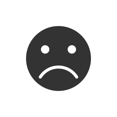 Smiley with sad facial expression flat icon vector illustration