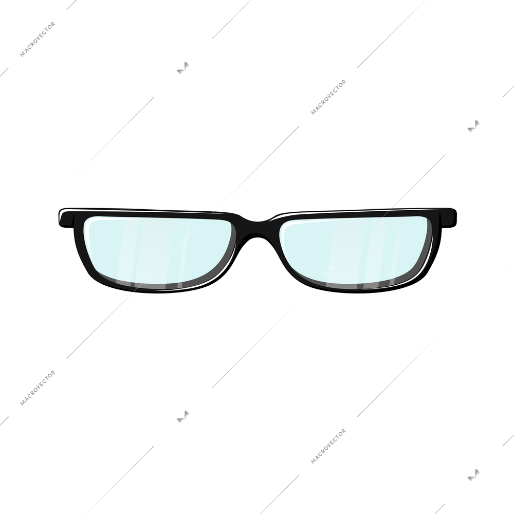 Hipster glasses flat icon on white background vector illustration