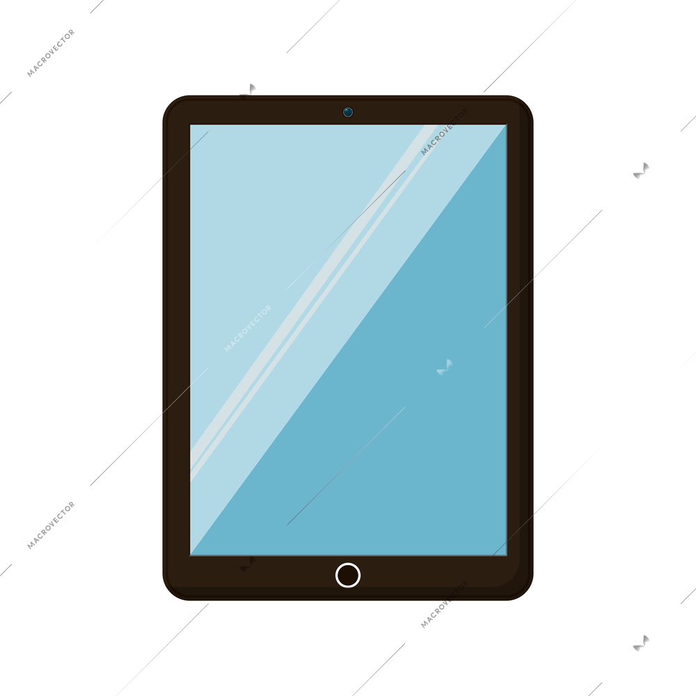 Tablet with blank screen flat icon vector illustration