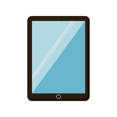 Tablet with blank screen flat icon vector illustration