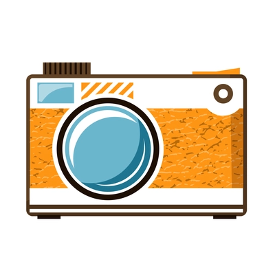 Flat retro camera icon on white background vector illustration