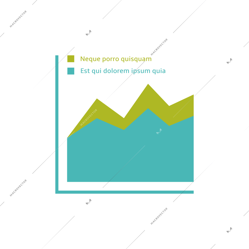 Flat color infographic element with chart for business financial report presentation vector illustration