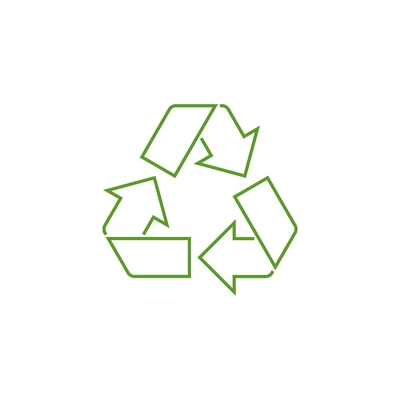 Recyle green line icon flat vector illustration