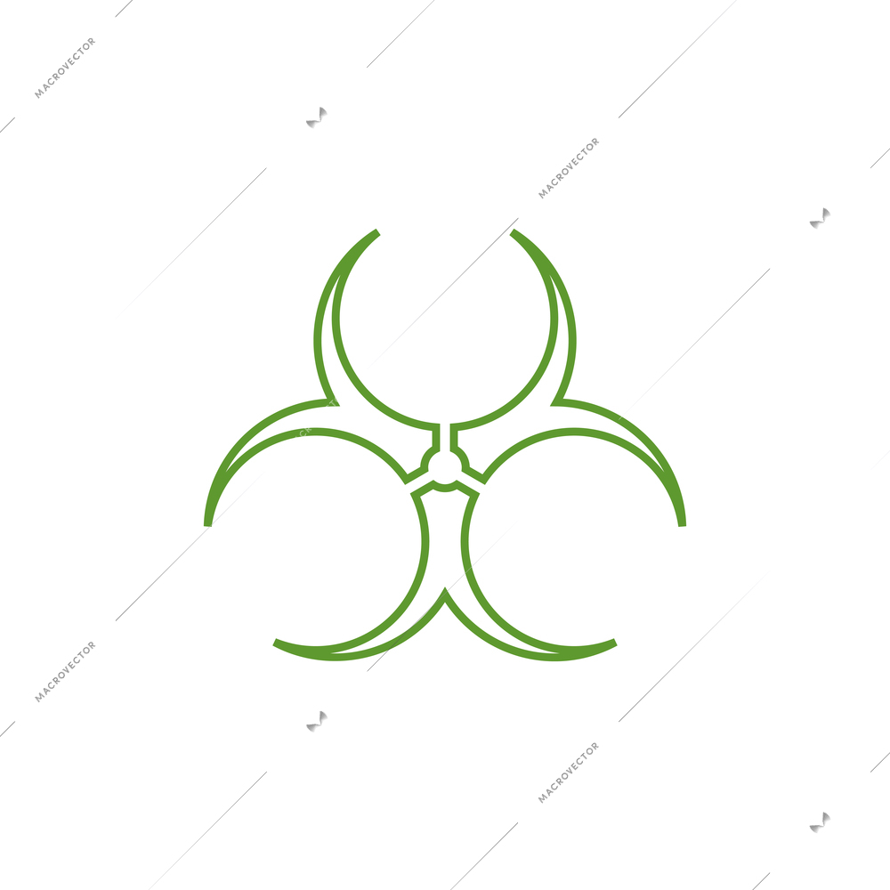 Green biohazard symbol flat icon vector illustration