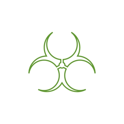 Green biohazard symbol flat icon vector illustration