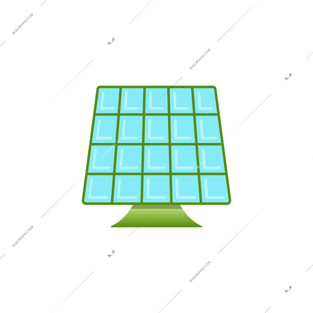 Solar panel color flat icon vector illustration