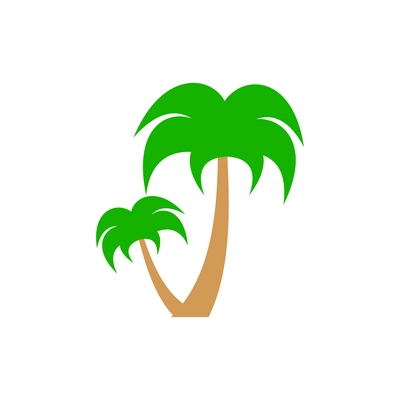 Flat icon with two big and small palms vector illustration