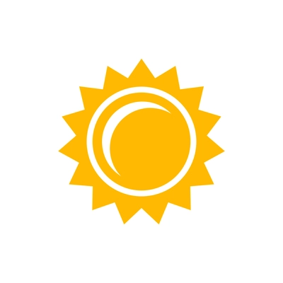 Flat icon with shining yellow sun vector illustration