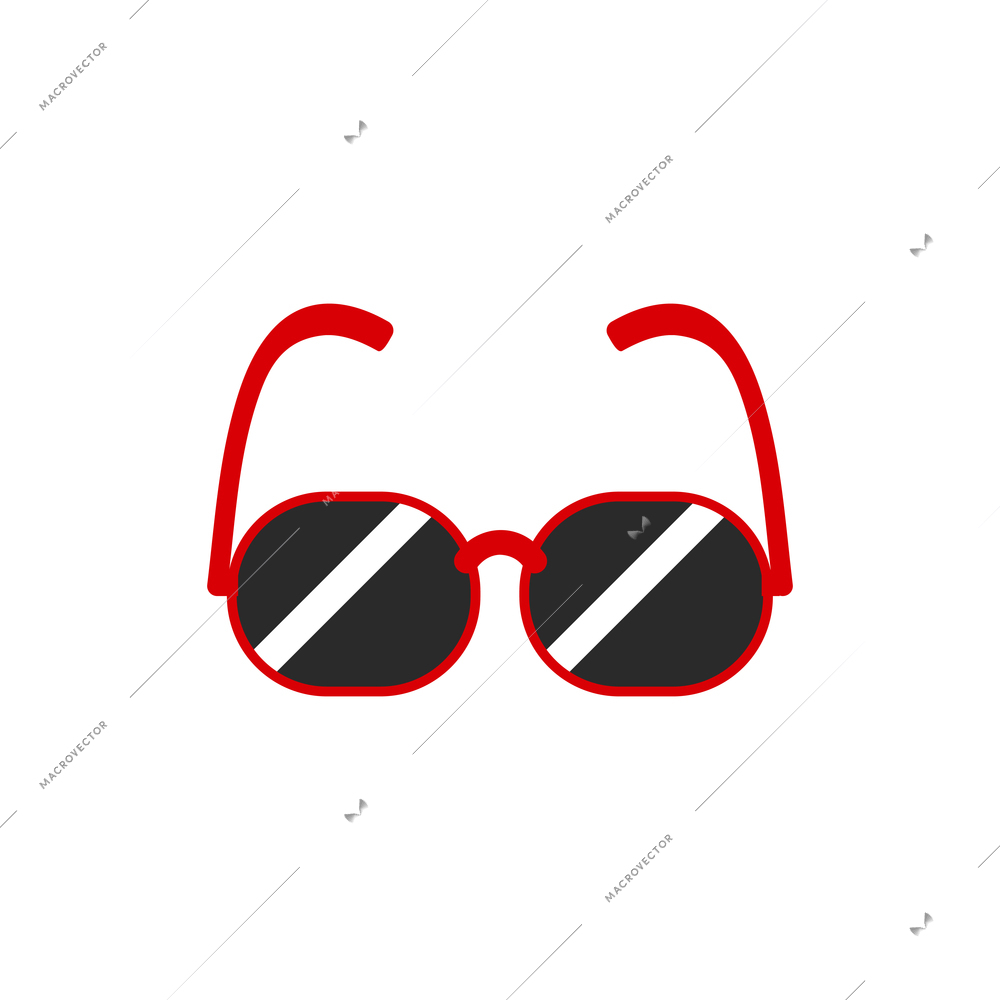 Flat icon with sunglasses with red frames vector illustration